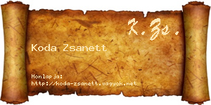 Koda Zsanett névjegykártya