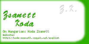 zsanett koda business card